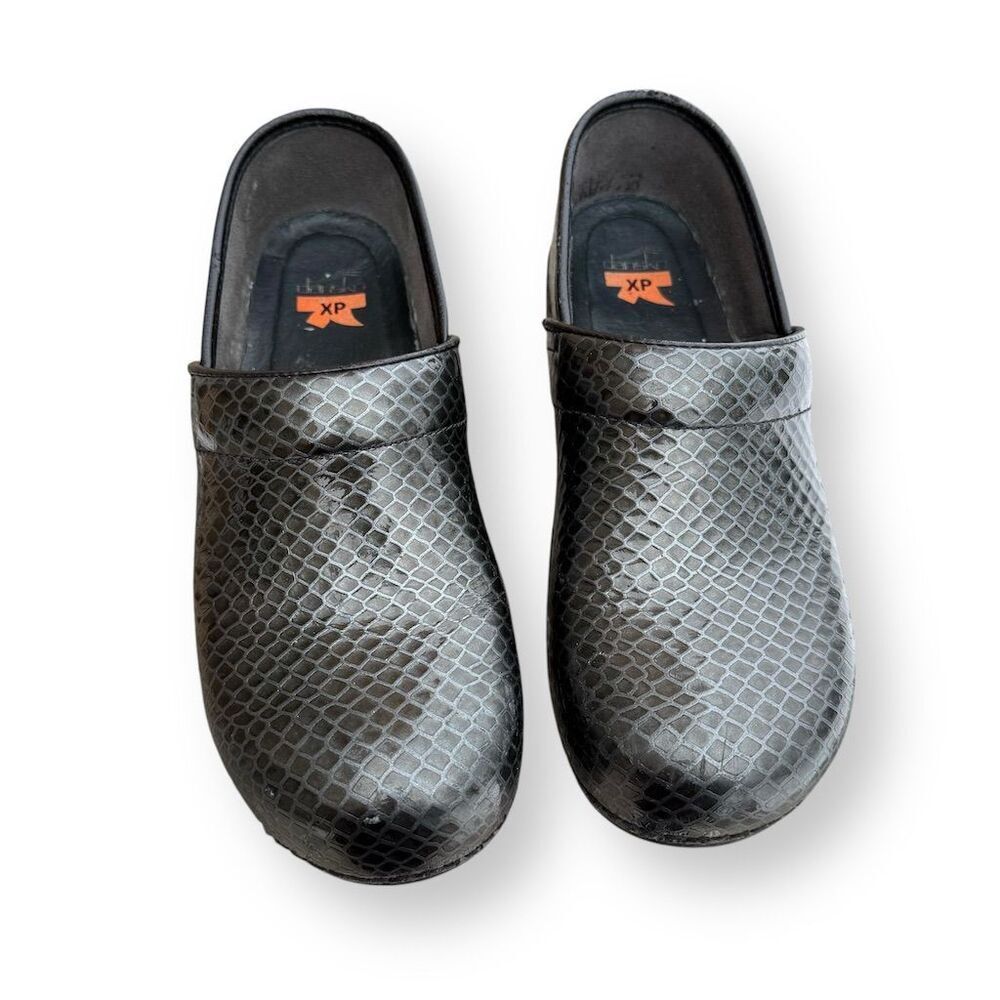 Dansko XP Women's Black Snake Pring Clogs Size 9.5-10 Slip-Resistant Work Shoes - Picture 9 of 13